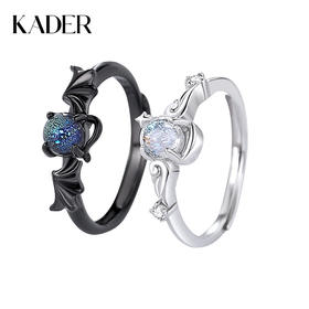 卡蒂罗/KADER  天使与恶魔海誓山盟情侣对戒  ins冷淡风嘻哈时尚小众个性独特设计百搭开口可调节