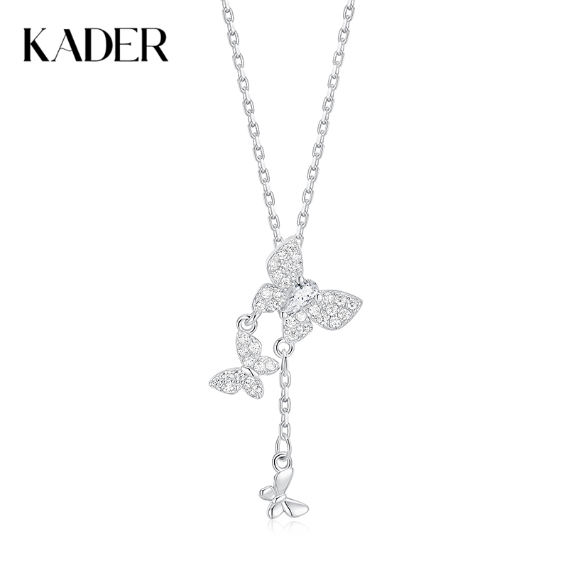 卡蒂罗/KADER 翩蝶引梦项链 星光蝴蝶造型轻奢高级感 精致简约个性ins冷淡风锁骨链 满钻璀璨闪耀 925银