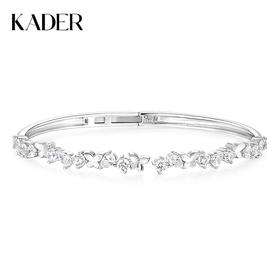 卡蒂罗/KADER 星光蝴蝶手镯 闪闪蝶舞原创设计开口可调节银镯 满镶宝石爆闪吸睛优雅仙气配饰 925银
