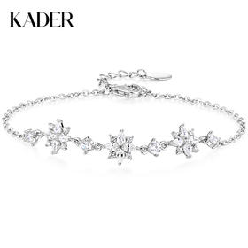 卡蒂罗/KADER 】幸运雪花手链 满钻设计原创轻奢爆闪可调节拼接链 璀璨繁花浪漫雪绒花配饰 925银