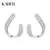 卡蒂罗/KADER U字星环耳钉 轻奢时尚几何小众设计纯银耳钉 满钻优雅通勤防过敏耳饰 简约日常百搭蛇年配饰 商品缩略图0