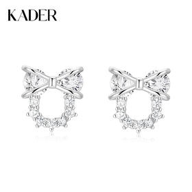 卡蒂罗/KADER 闪光甜心耳钉 在逃公主圣诞花环设计养耳洞睡觉免摘耳饰 甜美蝴蝶结优雅时尚配饰 925银
