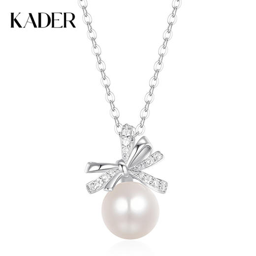 卡蒂罗KADER 在逃公主系列 丝带结项链 甜美蝴蝶结设计法式复古赫本风可调节锁骨链 温柔气质高级感 925银 珍珠 项链 女款 商品图0