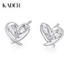 卡蒂罗/KADER 甜蜜心情耳钉  在逃公主简约线条经典爱心造型设计纯银耳饰 闪耀璀璨可爱甜美气质款养耳洞配饰 商品缩略图0