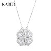 卡蒂罗/KADER 一饰两戴 四叶倾心项链 极简ins风幸运四叶草爱心设计吊坠 满镶宝石爆闪锁骨链转运祈福 925银 商品缩略图0