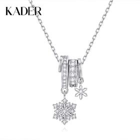 卡蒂罗/KADER 雪花小蛮腰项链 浪漫雪绒花时尚轻奢转运珠小众森系百搭锁骨链 优雅浪漫灵动高级感吊坠