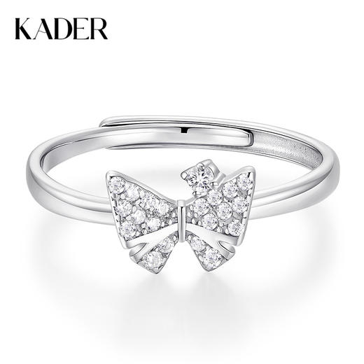 卡蒂罗/KADER 缎带蝴蝶结闺蜜女戒 在逃公主流光丝带结甜美可爱可调节开口单戒一只 闪光少女心动甜梦ins风 商品图0