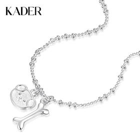 【萌宠出击】卡蒂罗/KADER 小狗骨头项链 萌趣俏皮可爱大耳狗简约小众设计感锁骨链 甜美修狗吊坠 送节日女生礼品礼盒