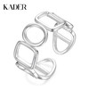 卡蒂罗/KADER  几何方圆戒指 小众设计镂空方圆恋爱频率为爱闪耀氛围感素圈开口戒指 气质百搭 商品缩略图0
