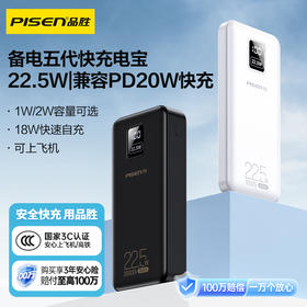 品胜严选 备电五代22.5W屏显快充电宝20000毫安移动电源 支持苹果华为小米闪充