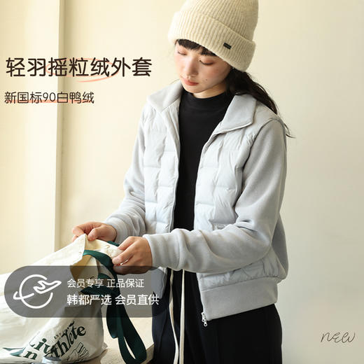 【2025冬季】摇粒绒轻羽绒 90白鸭绒拉链开衫 保暖轻盈羽绒服韩系百搭上衣外套 商品图0