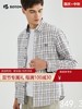 【免烫易打理】波顿杏蓝白男士长袖格子衬衫高端衬衣MS700123 商品缩略图1