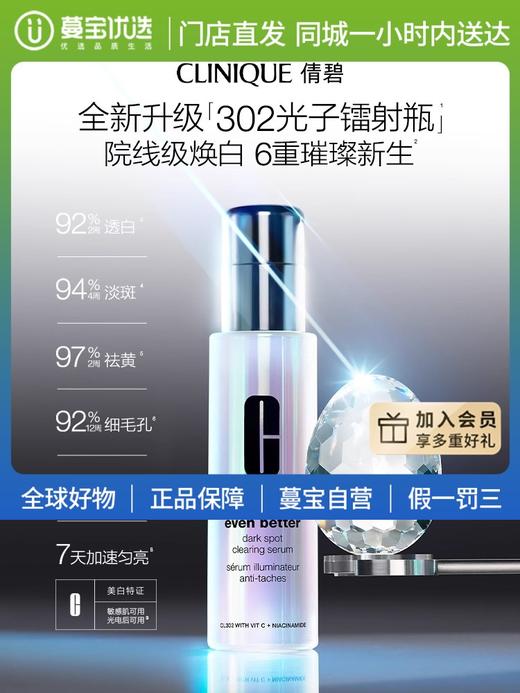 【门店直发】CLINIQUE 倩碧302光子镭射瓶 美白淡斑祛痘印抗氧敏感肌精华50ml/100ml 商品图0