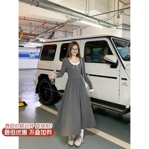 【189元任选2件】最后一波现货！法式复古温柔蕾丝花边袖口连衣裙 商品图2