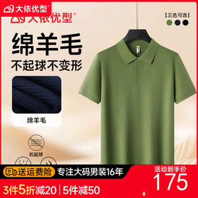 【绵羊毛】【DG】大依优型大码男装菠萝纹翻领POLO衫短袖毛衣加肥加大码宽松毛线衫内搭针织衫男士上衣