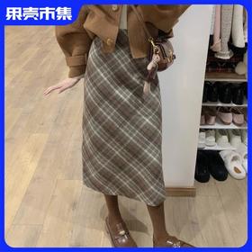 任选2条-20【长裙/半裙 遮肉 显瘦】喵小仟 圣诞新年格子裙 面料挺括扎实