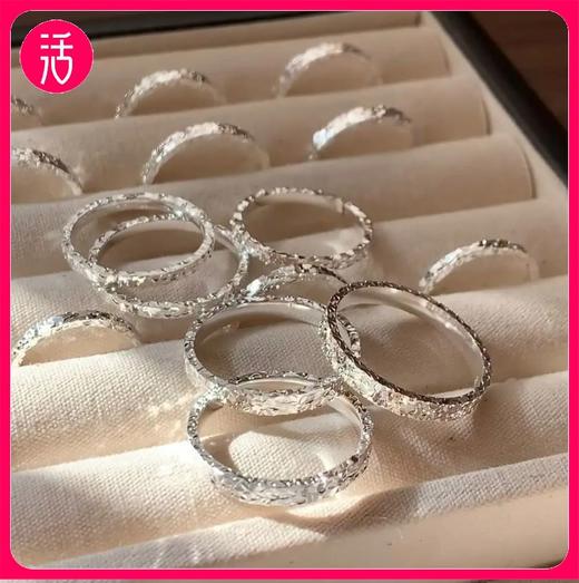 【任2个减10元,买即赠耳环1对】GIRATI纯银碎碎冰冰银情侣戒指女戒男戒对戒 S999银【带证书 送礼盒】 商品图0