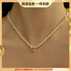 Oflye潮流饰品 双层叠戴爱心项链女珍珠小众设计锁骨链时尚 商品缩略图0