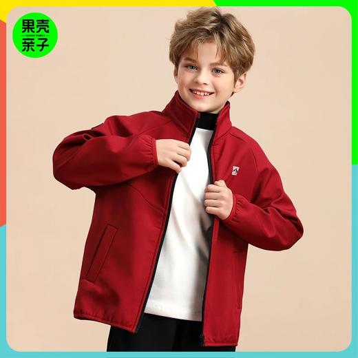 【5-15天发货】龙之涵 亲子款软软壳防风防水外套 中大童秋冬新款 婴幼儿A类标准 100-185码6色可选 商品图0