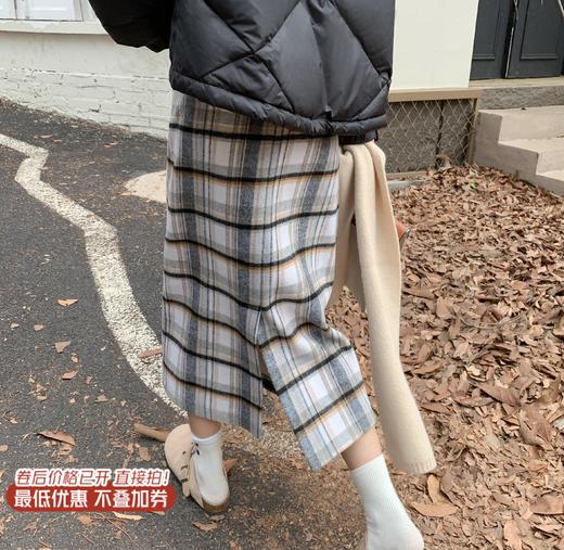 【179元任选2件】最后一波现货！高腰格子中长款半裙子 商品图0
