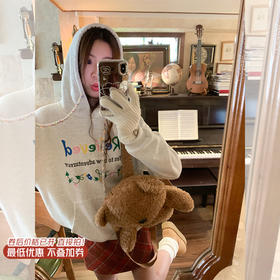 <曾小咸推荐>新品现货秒杀！卖完下架不再补 ！微信粉丝打折价！！设计感彩色字母绣花灰色卫衣 日常169.99/件 立减76.99 秒杀93/件！！