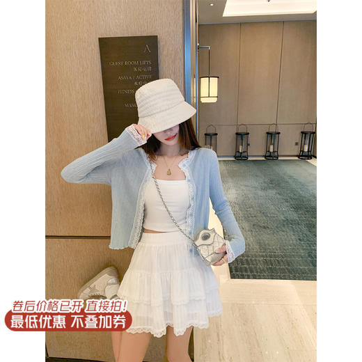 【149元任选2件】最后一波现货！韩系慵懒风软糯蕾丝边长袖开衫 商品图9