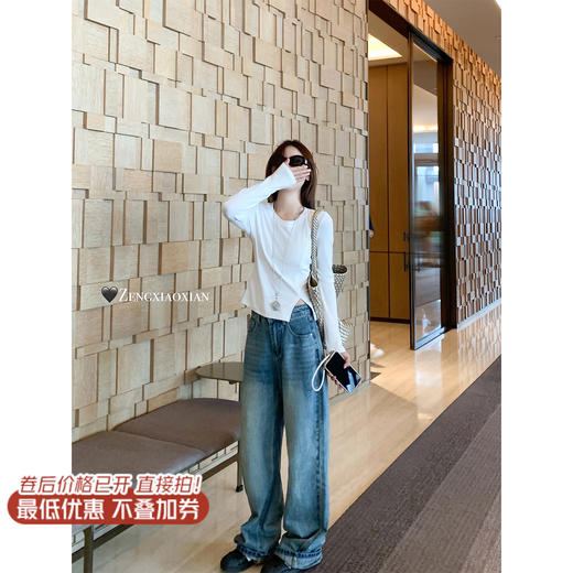 <曾小咸推荐>4.5现货秒杀！微信超特价！复古洗水牛仔长裤 日常229.99 立减130 秒杀99.99！！长袖秒杀59.99！！ 商品图2