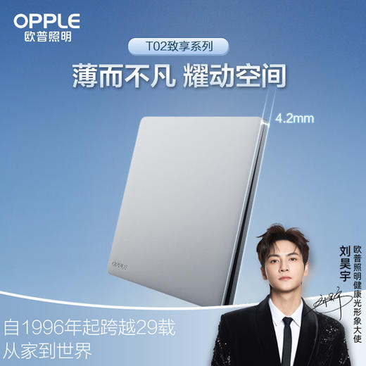 欧普（OPPLE）超薄开关插座T02致享水性漆86型开关面板16A大功率5五孔二开多控 商品图0
