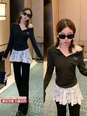 <曾小咸推荐>黑灰色上衣 日常99.99/件 立减50 秒杀价49.99/件 蕾丝打底衫 日常89.99/件 立减50 秒杀价39.99/件！！