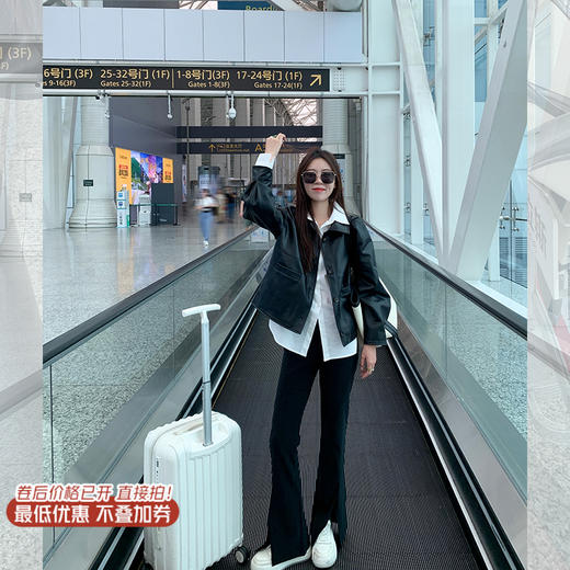 【179元任选2件】现货！黑色加绒裤 商品图0