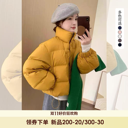 西遇立领拉链短款棉服女冬季新款韩系加厚宽松保暖面包服SS051740 商品图1