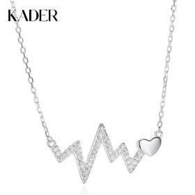KADER S925银 闪钻心跳项链 设计简约气质锁骨链女