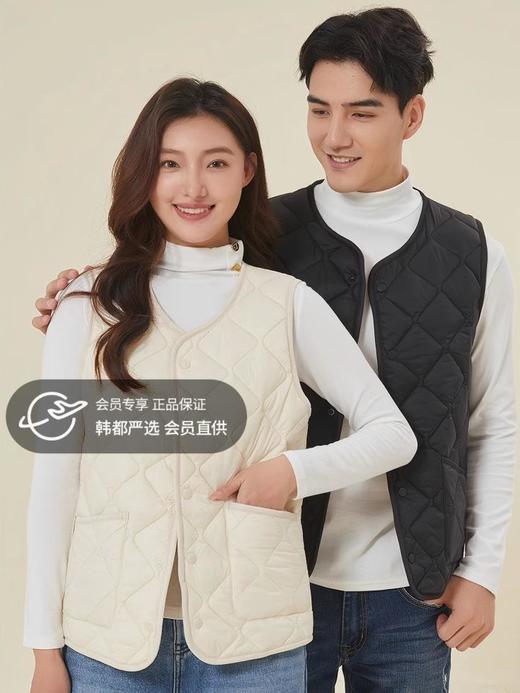 “保暖利器”男女款菱格马甲外套 | 三重保暖层  一穿即暖 轻薄显瘦 V领短款马甲外套 商品图0