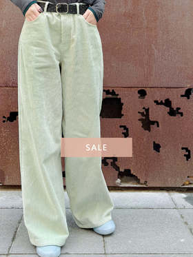 TYNVIE 灯芯绒阔腿裤 - 浅绿色