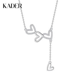 卡蒂罗/KADER 爱心流苏项链 在逃公主经典心形轻奢小众设计可调节配饰 满钻镶嵌甜美可爱拼接链时尚百搭