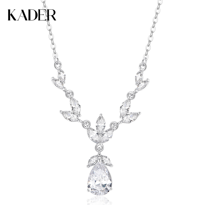 【爆闪】卡蒂罗KADER 叶间微光项链 925银紫藤花开水滴闪锆设计精致优雅轻奢小众高级感锁骨链 浪漫唯美