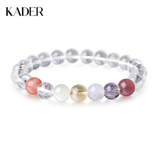 卡蒂罗KADER 七彩多宝手串 清新简约多巴胺时来运转多宝串珠手饰 邂逅好运白水晶事业转运上岸财运亨通 商品图0