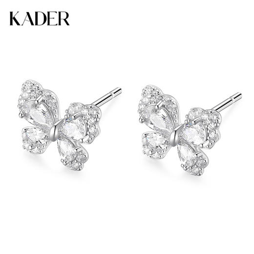 卡蒂罗KADER 冰蝶流光耳钉 在逃公主系列 925银立体蝴蝶满铺闪锆甜美轻奢设计 #好运 闪耀吸睛不易撞款 商品图0