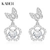 卡蒂罗KADER 蝴蝶花舞耳钉 925银蝴蝶满镶闪锆镂空花朵炽热心动设计耳饰 优雅气质穿搭配饰甜美可爱 商品缩略图0