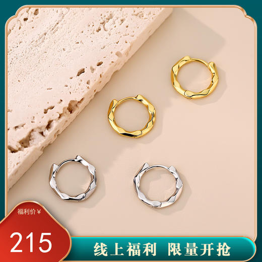 【无尽之灵】S925银几何素圈莫比乌斯环耳饰【YXS-E3963】 商品图0