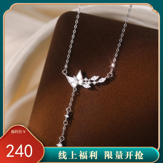 【纯白蝴蝶】S925纯银白贝蝴蝶项链【YXS-A4761】 商品图0