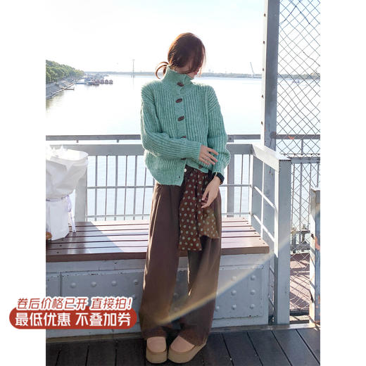 <曾小咸推荐> 现货秒杀！微信超特价！绿色翻领毛衣开衫 日常219.99 立减120 秒杀99.99！ 商品图1