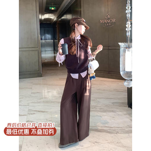 <曾小咸推荐>现货秒杀！微信超特价！复古咖色针织马甲 日常129.99 立减60 秒杀69.99！ 浅粉色衬衫秒杀89.99！ 商品图2