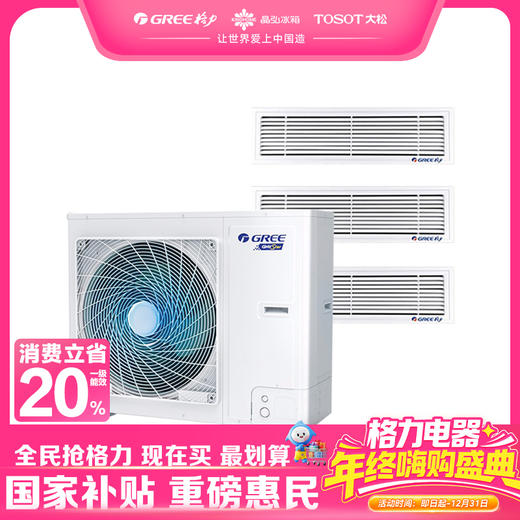 格力·颐居 一拖三 中央空调风管多联机 主机GMV-H100WL/Db；配线控器（包安装，免费升级WiFi  线控器XC71-24/HC*1个） 商品图0