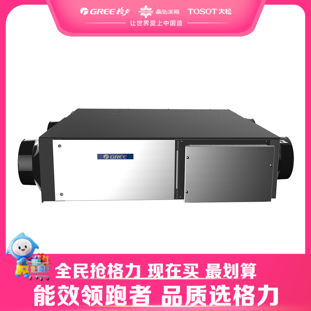 格力·舒享家 中央空调FHBQGKWL-D3.5A 沁悦风全热交换新风净化机（包安装，全屋 ，四进四出）