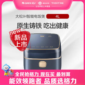 大松 ·无涂层铸铁 IH智能电饭煲GDCF-4015C 顶 （深空灰+香槟金）（TOSOT）