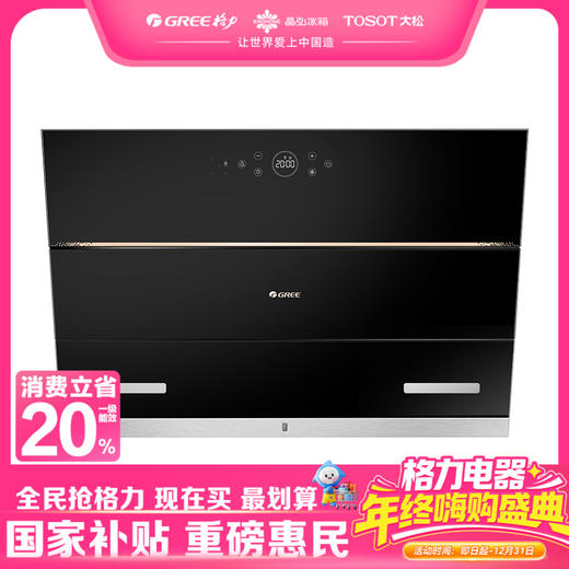 【预售】格力·吸油烟机  侧吸式 CXW-200-C9S37 黑色 商品图0