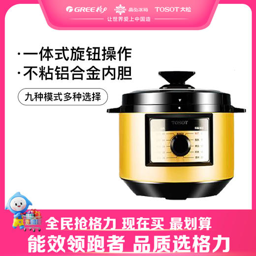 【预售】格力·大松 电压力锅 CY-6016C (黑+香槟金) 商品图0