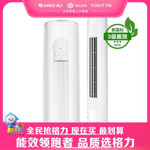 格力·天丽变频冷暖3匹3级能效柜机空调 KFR-72LW/(72530)FNhAu-B3(含管) 顶(皓雪白) 商品图0