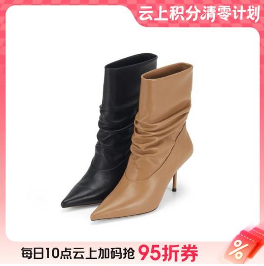 【云粉节】BF楼westory秋冬新款尖头细跟皱皱靴 商品图0